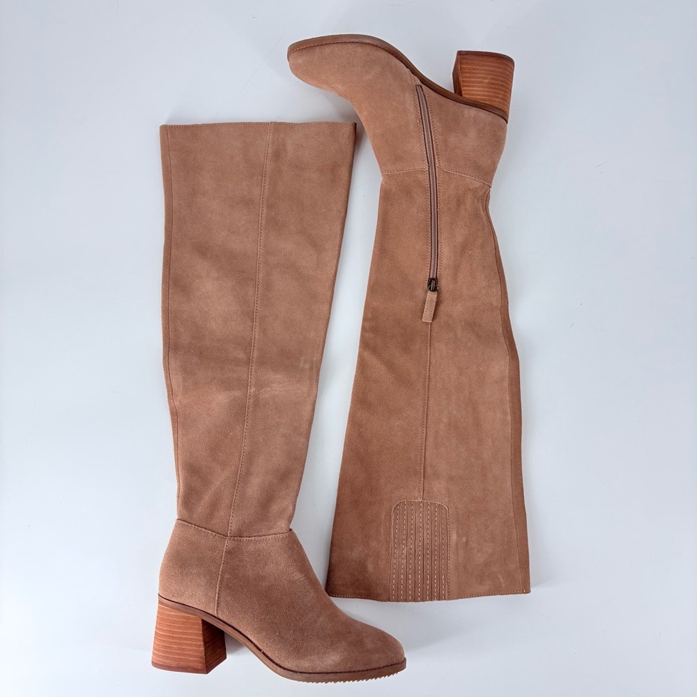 Kelsi Dagger Brooklyn Logan Almond Cow Suede Over-the-Knee Boots